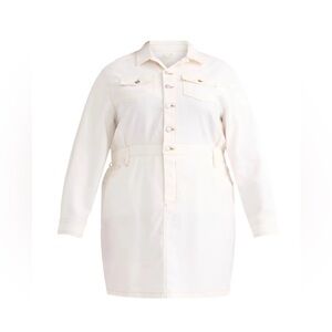 Terra & Sky Women's Plus Denim Short Utility Dress Light Wash 1X 16-18W NWT